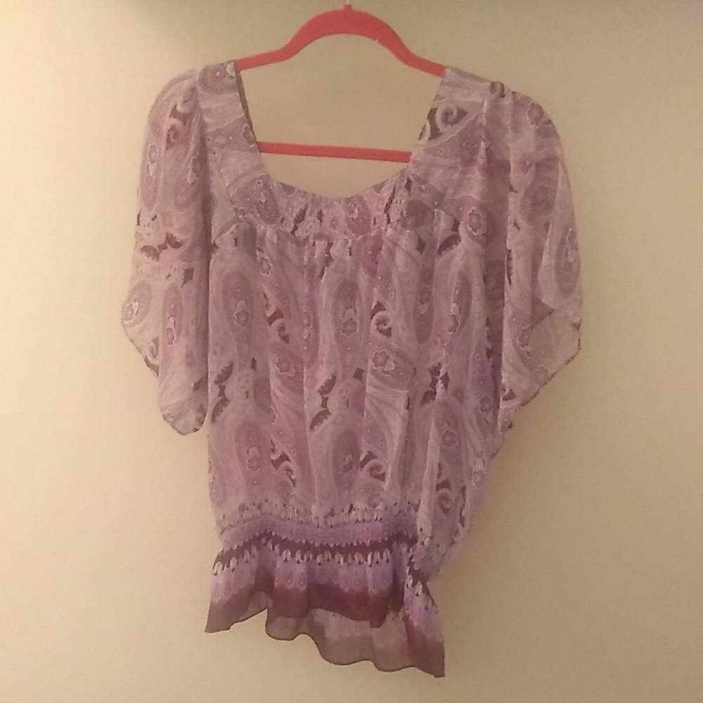 Bohemian-inspired XL lilac and violet top